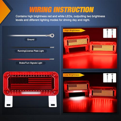 Nilight RV Tail Light 2PCS 72 LED Red White Tail License Plate Lights - color: RV Tail Light 72LED 2PCS