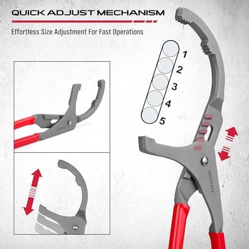 Oil Filter Wrench Set, 9" & 12" Adjustable Oil Filter Pliers, Heavy-Duty Oil Filter Removal Tools for Cars, Trucks, Motorcycles, Slip-Free Jaw Design - style: 9" & 12"
