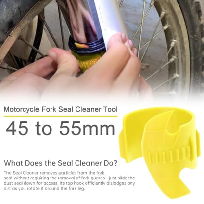 Motorcycle Fork Seal Saver Cleaner 45-55mm,Front Fork Seal Repair Tool - color: Yellow