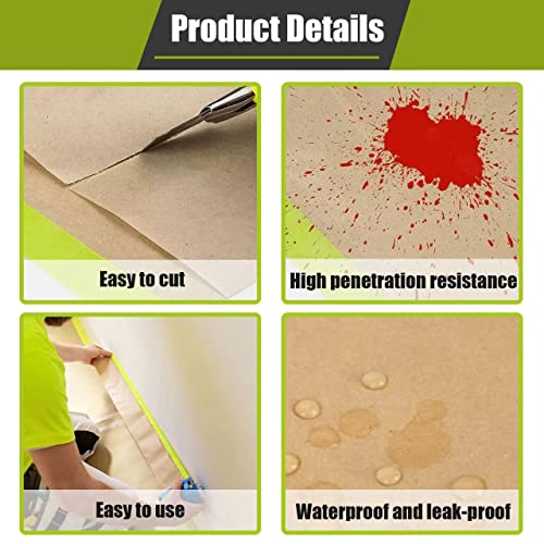 Tape and Drape, 12” x 200 feet Masking Paper for Painting, 4 Pack - size: 12",200ft
