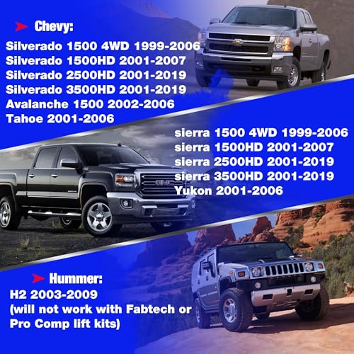KSP Sway Bar End Link for 4-6" Lifted Silverado Sierra 2500HD 3500HD, Aftermarket Extended Stabilizer Bar Link Kits Connect Lower Arm,Adjustable Sway Bar Link fit Tahoe Avalanche 1500 Yukon 4-6in Lift - color: 2001-2019 Silverado Sierra 2500HD 3500HD, siz