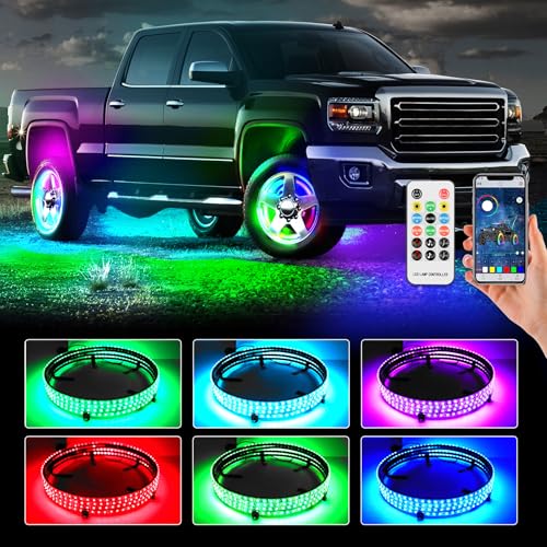 DREAMIZER Wheel Lights,4PCS 15.5" Dream Color Chasing Dancing Flow Brightest Led Rim Wheel Ring Lights W/Turn Signal and Braking Function Controlled by Remote and App Bluetooth for Truck/Car/ATV/UTV - size: 15.5inch