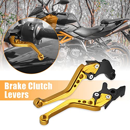 Motoforti Adjustable Brake Clutch Levers for Honda CBR250R 2011-2013 Gold Tone Aluminum Alloy 1 Pair - color: Gold Tone