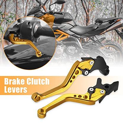 Motoforti Adjustable Brake Clutch Levers for Honda CBR250R 2011-2013 Gold Tone Aluminum Alloy 1 Pair - color: Gold Tone
