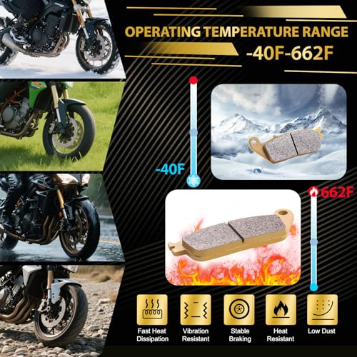 Front Rear Semi-Metal Brake Pads Compatible with Indian Chieftan Chief Classic Vintage Dark Horse Roadmaster 2014 2015 2016 2017 High Performance, Heat Resistant FA347F FA347F FA196R