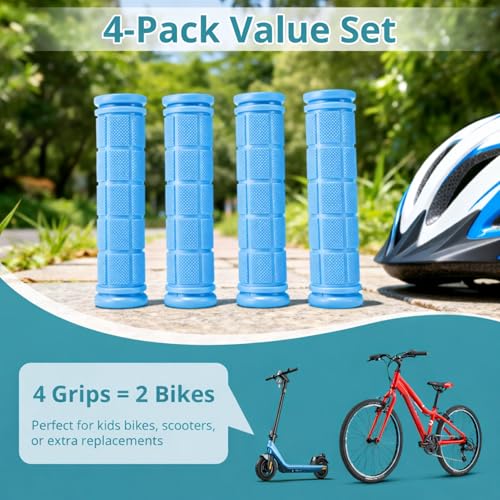 CHUNZEXI 4 PCS Rubber Bike Handlebar Grips - color: LightBlue