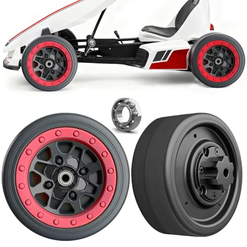 2 Pack 21CM/8.5'' PU Solid EVA Foam Tire for Power Wheels Go Kart Upgrade,1.2CM/0.47in Aperture Front/Rear Wheel for Car/SUV/UTV/ATV/Go Kart Replacement Parts,Free Coupler (8.5in Tires) - size: 8.5in