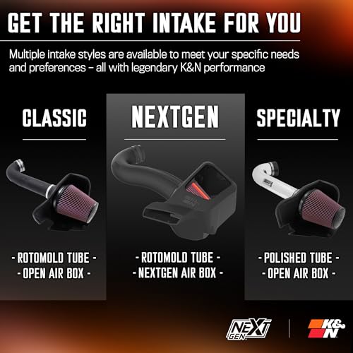 K&N NextGen Cold Air Intake System: High-Flow Cotton Filter: Compatible with 2011-2026 DODGE/JEEP: Durango, Grand Cherokee, 50-1563 - style: NextGen