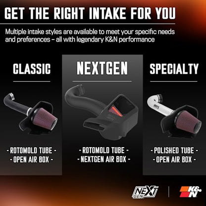 K&N NextGen Cold Air Intake System: High-Flow Cotton Filter: Compatible with 2011-2026 DODGE/JEEP: Durango, Grand Cherokee, 50-1563 - style: NextGen