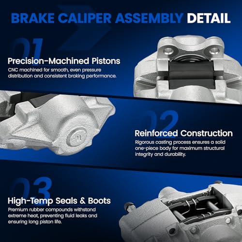 Front Brake Caliper Assembly for Audi A4 2009-2012 1.8L 2.0L L4 - size: Front [19-230 & 19-231]