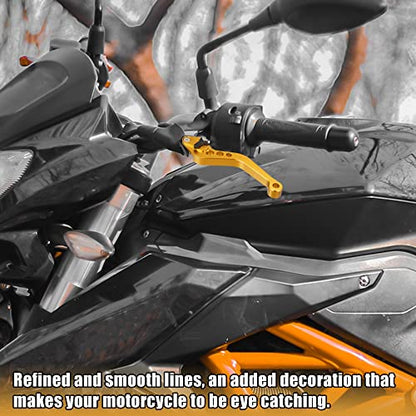 X AUTOHAUX Motorcycle Dual Hydraulic Handlebar Brake Master Clutch Lever - color: Gold Tone