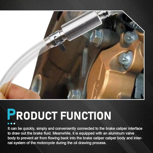 2 PCS Brake Bleeder Hoses, One-Way Brake Bleeder Hose Kit with Check Valve, Brake Hydraulic System Bleeding Tools, Universal for Car Motorcyle Clutch (Transparent)