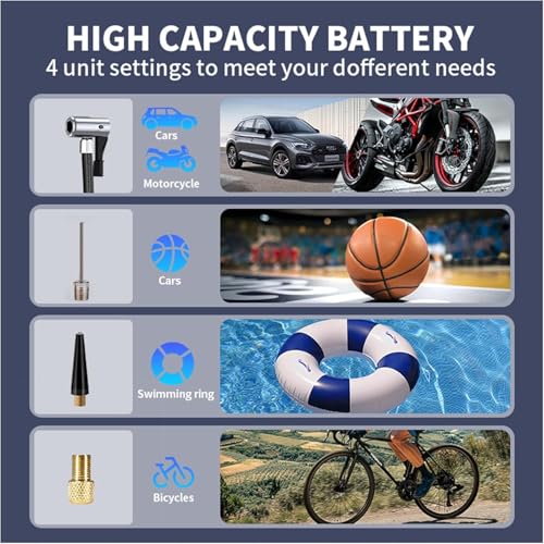 RSH Jump Starter with Air Compressor 4000A Peak Car Battery Jump Starter 150PSI Inflator Auto Booster 15000mAh Jump Box (up to 10L Gas,8L Diesel Engine) with LED Light,Quick Charger USB-C