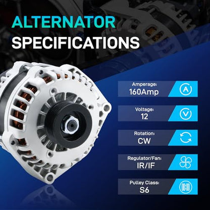 BDELI 8301N New Alternator Fit for Chevy Silverado 1500 07-13 GMC Sierra - size: 8301N