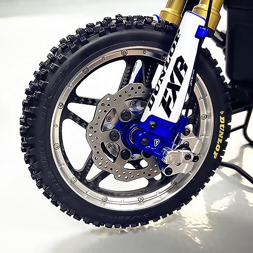 TREAL Losi Promoto MX Front and Rear Wheels(2P), CNC Machined Aluminum w Carbon Rims for Losi 1/4 FXR Motorcycle(Silver) - color: silver