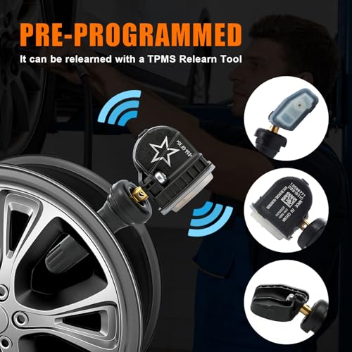 4Pcs 315MHz TPMS Tire Pressure Monitoring Sensors for Buick Pontiac - size: 13581558