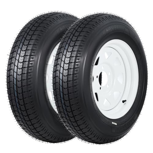 GarveeTech ST205/75D15 Trailer Tire and Wheel Assembly, 5 Lug, Set of 2 - size: ST205/75D15, style: 5 Lug