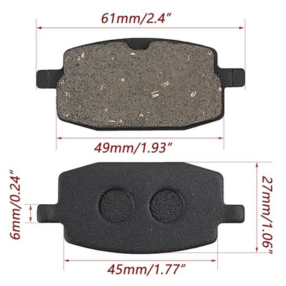Mokuo Motorcycle Brake Pads in Metal Material Compatible with Chinese GY6 50cc 150cc Engine Scooter Mopeds Princess - style: Model B