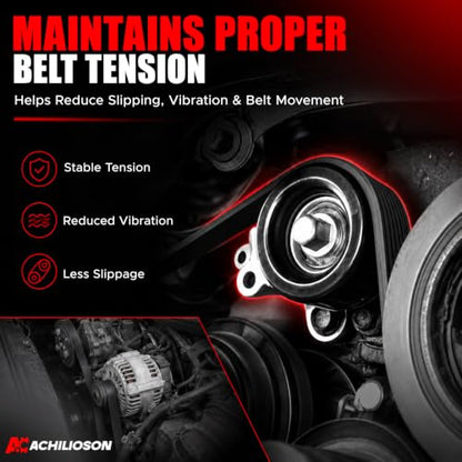 Engine Drive Belt Tensioner & Idler Pulley Serpentine Belt Kit, Compatible with Nissan Maxima, Murano, Teana 3.5L/2.5L 2009-2015, Replaces OE# 11955JA10D, 11955JA10C, 90K39155, 7PK1705 - size: 11955JA10D