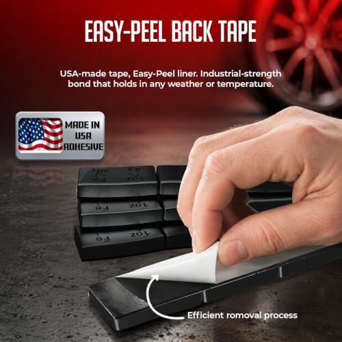 Wheel Accessories Parts 1 Oz. Black Low Profile Stick-On Adhesive EasyPeel Tape Wheel Balancing Weights 2.04 kgs 4.5 lb Box US Made Tape 72 Pcs per Box - size: 36 Pcs Black, style: 1 Oz Segment