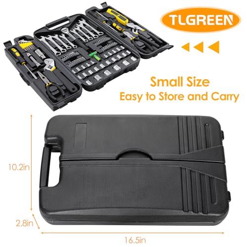 TLGREEN 95-Piece Mechanic Tool Set with Storage Case, Yellow - color: Yellow