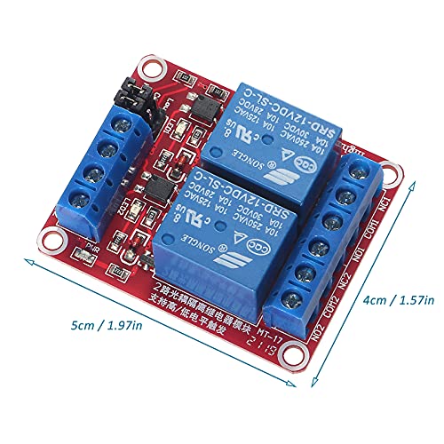 4pcs DC 12V Relay Module 2 Channel Relay Board with Optocoupler Support High or Low Level Trigger - size: 2 Channel - 12V