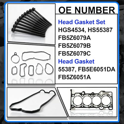 2.0 Full Head Gasket Set w/Head Bolts Fit for Ford Lincoln 15-20 HS55387 - size: 2.0 Full Head Gasket Set w/Head Bolts