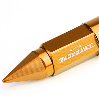 Auto Dynasty M12 x 1.5 Open/Closed End Design 20-Piece Aluminum Alloy Wheel Lug Nuts + 2 X Deep Drive Extension (Orange) - color: Orange