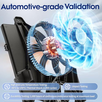 Engine Cooling Radiator Fan Assembly Fit for Ford Edge 2007-2014, Fit for Lincoln MKX 2007-2012, Reference Number 622030, 9T4Z8C607A - size: 622030, 9T4Z8C607A