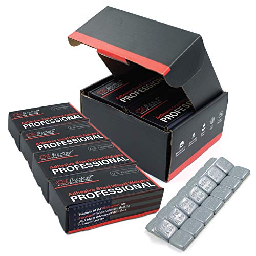 CKAuto 1/2oz, 0.5oz, Adhesive Stick-On Wheel Weights Gray 4Boxes 252oz Case - color: Grey, size: 504PCS