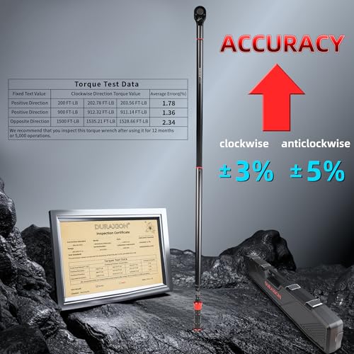 1-Inch Drive Torque Wrench 200-1500ft.lb/271.0-2032.5Nm - size: 1" 1PC