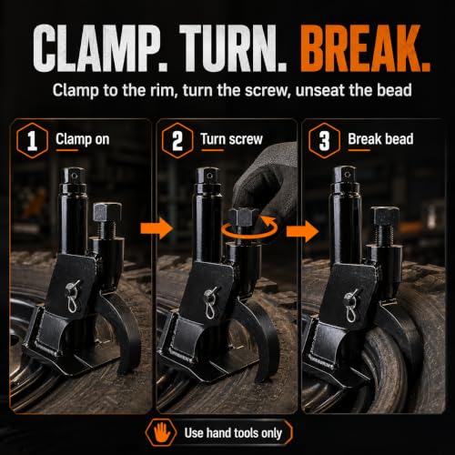 Tire Bead Breaker Tool for ATV, UTV, Tractor & Small Tire Service - color: Black