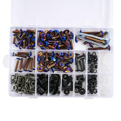 Fairing Bolt Kit for Honda CBR1000RR 2004 05-2011 Bodywork Screws Nuts-Blue - color: Blue