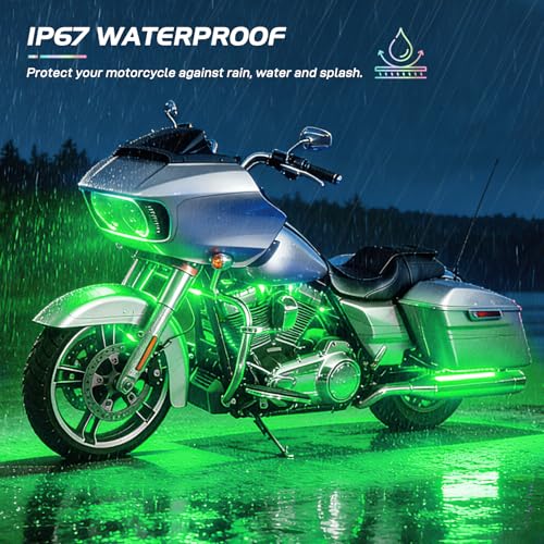 Nilight 18PCS Motorcycle RGB LED Light Kits with RF Wireless Remote - color: 18Pcs RGB LED Strip Lights
