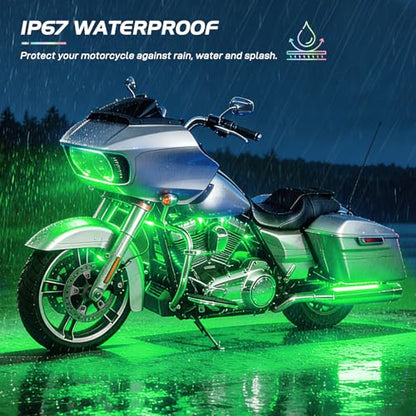 Nilight 18PCS Motorcycle RGB LED Light Kits with RF Wireless Remote - color: 18Pcs RGB LED Strip Lights
