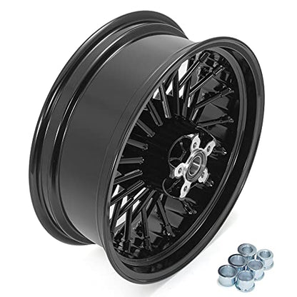 TOFR 21x2.15 16x5.5 Fat Spoke Wheels Black For Harley Dyna FXD FXDB 08-17 - color: 21x2.15 16x5.5 Black, size: Dyna 2008-2017