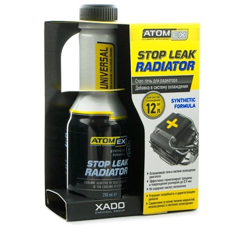 XADO ATOMEX Stop Leak Radiator Coolant Additive - Repair Seal, Restore Radiator Fluid Fix and Prevent Future Leaks (Bottle, 250 ml)