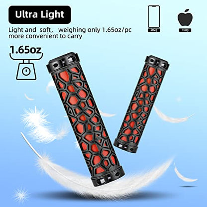 ROCKBROS Bike Handlebar Grips Double Lock-on Bike Grips Non-Slip Bicycle Handlebar Grips for MTB, BMX, Scooters, Folding Bikes 22.2mm - color: A1 - Red