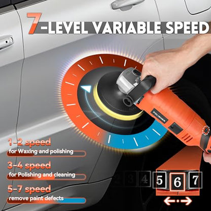 1580W Rotary Car Buffer Polisher for Polishing Waxing