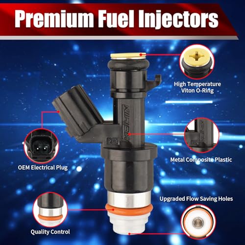 Set of 4 Fuel Injectors FJ1046 16450-R40-Y01 Replacement - size: FJ1046