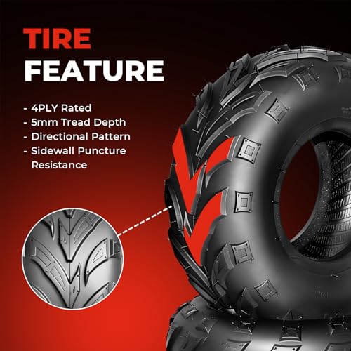ATV Go-Karts Tires 145/70-6,4 PR Mini Bike Tires,Tubeless,Pair of 2 - size: 145/70-6