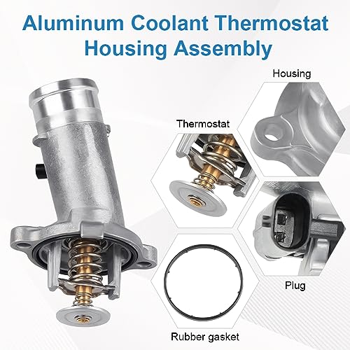 WMPHE Aluminium Thermostat Housing Assembly Compatible with Dodge Ram 2500/3500/4500/5500 2014-2020, Ram 4000 2019-2020 6.4L 392, Replacement for 902-3045 956-216 4893177AB 4893177AC 4893177AD - size: 902-3045