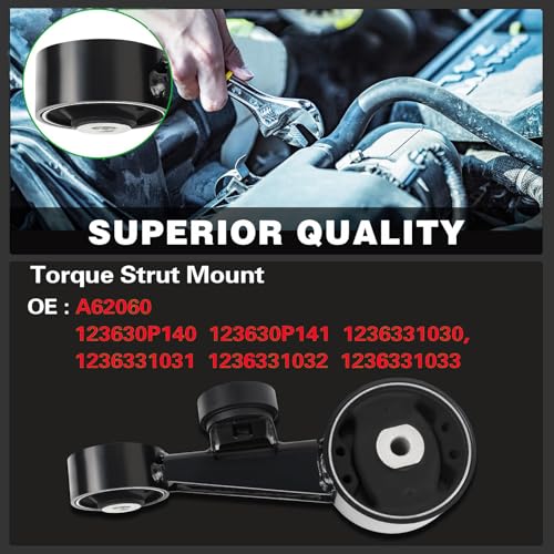 1 PCS Engine Torque Strut Mount Replacement Compatible with 2007-2018 ES350 & 2013-2018 Avalon 3.5L V6 Engine,Replace OE A62060 123630P141 1236331031 1236331033