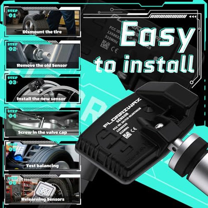 TPMS Sensor, Set of 4 315Mhz GM Tire Pressure Monitoring Sensor - size: 13598771