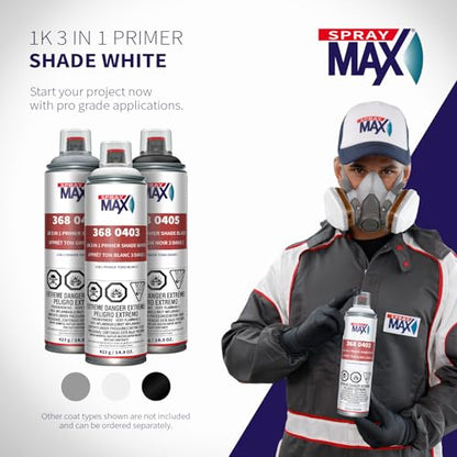 SprayMax 1K 3in1 Primer White | All-in-One Primer | Automotive Spray Paint - color: White