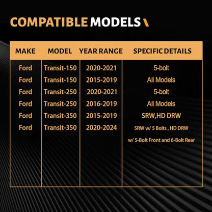 D1774 Front Ceramic Brake Pads Kit Fit For Ford Transit-150 2015-2021, For Transit-250 2015-2021, For Transit-350 2015-2024 - style: HZ1774