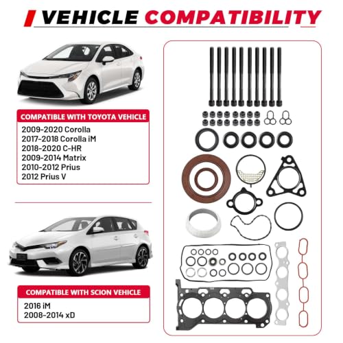MLS Engine Cylinder Head Gaket Set Fit for Toyota Scion Lexus Vehicle