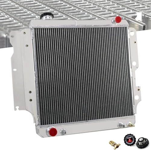 CU2101 Jeep Wrangler Radiator Compatible with Jeep Wrangler 2.4L 2.5L 4.0L 4.2L L4 L6 Gas 1987-2006 & Jeep TJ 2.4L 2.5L 4.0L 1997-2006, 4 Row Full Aluminium Jeep TJ Radiators - size: 4-Row AA5052 Aluminum