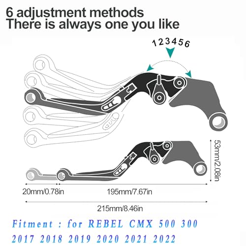 Clutch Brake Levers for Honda Rebel 500 300 2017-2022, Black - color: Black