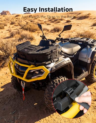 KEMIMOTO Portable ATV Front Rear Rack Bag UTV Cargo Bed Storage